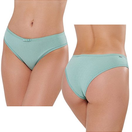 Calcinha feminina canelada kit 02 unidades
