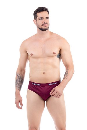Cueca Slip Masculina Adulto 100% Algodão liso Kit com 6 unidades 095