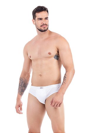 Cueca Slip Adulto 100% Algodão Elástico Embutido Kit com 6 Unidades 096