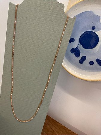 Colar Fio de Cristais - Nude Transparente