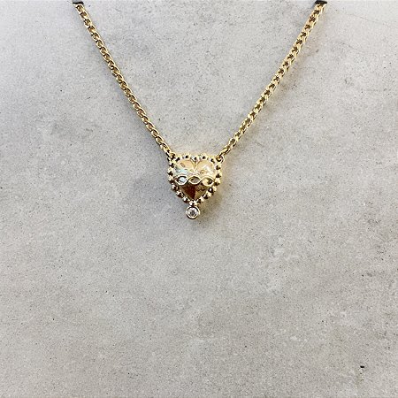 Colar Sagrado com Zircônia - Dourado