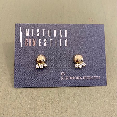 Brinco Bolão Mini com Zircônias