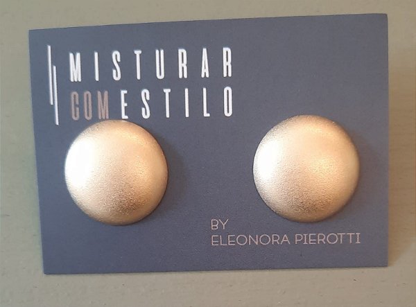 Brinco Bolão Chapado Fosco - P - Dourado