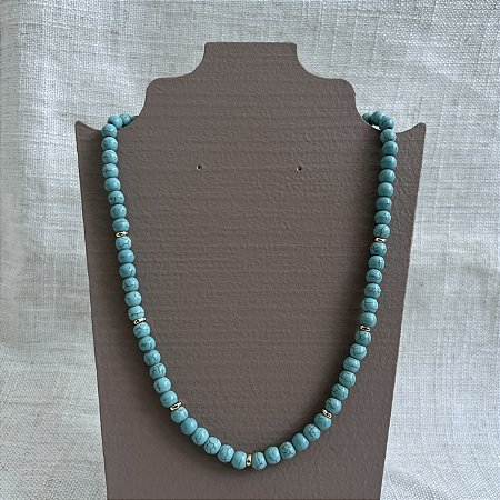 Colar Murano Pedra Ibiza - M - Turquesa