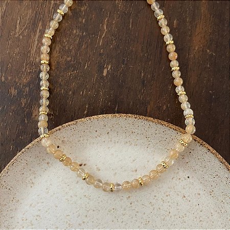 Colar Pedras Naturais Ibiza - M - Rutilado