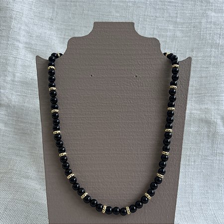 Colar Murano Pedra Ibiza - M - Preto