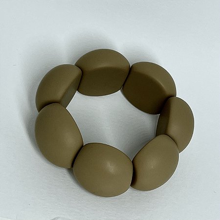 Bracelete de Bolas de Resina - Fosco - Nude