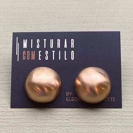 Brinco Bolão Classico - M - Fosco - Dourado