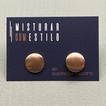 Brinco Mini Chapa Fosco - Dourado