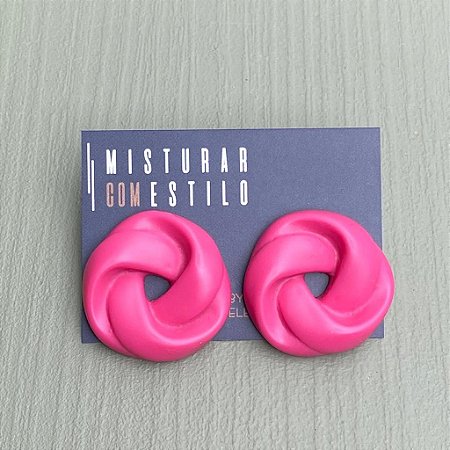 Brinco Trança - Pink - Fosco