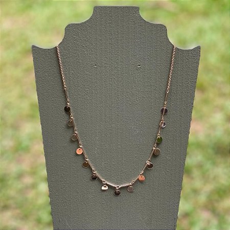 Colar Chocker Confete Com Corrente - Dourado