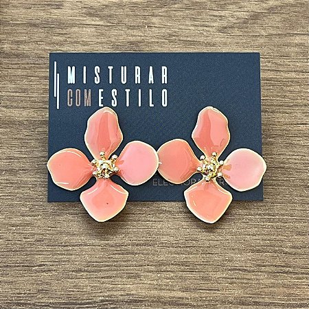 Brinco Flor Quatro Pétalas Grande - Papaia