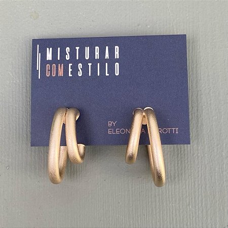 Brinco Argola Dupla - Dourado Fosco