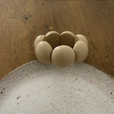 Bracelete de Bolas de Resina - Nude