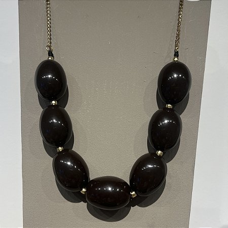 Colar Oval - Marrom