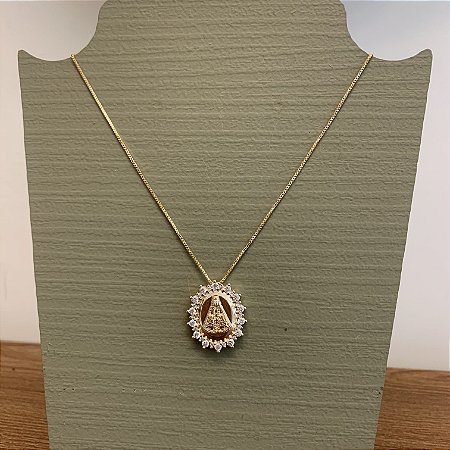 Colar Aparecida com zirconia