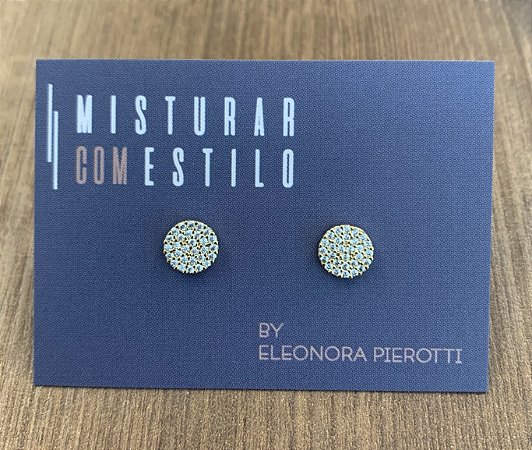 Brinco Sofia Disco Com Zircônias - M