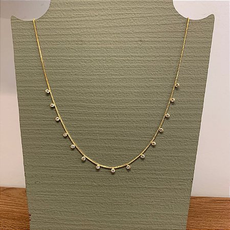 Colar Chocker Mel Cristais - Mini