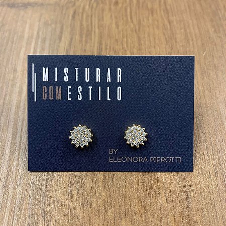 Brinco Pave De Zirconia - M - Dourado