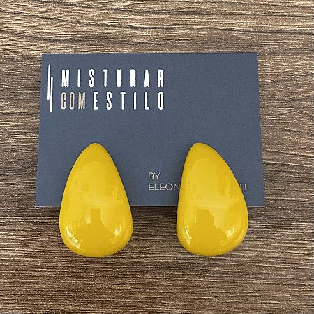 Argola De Resina - Mostarda