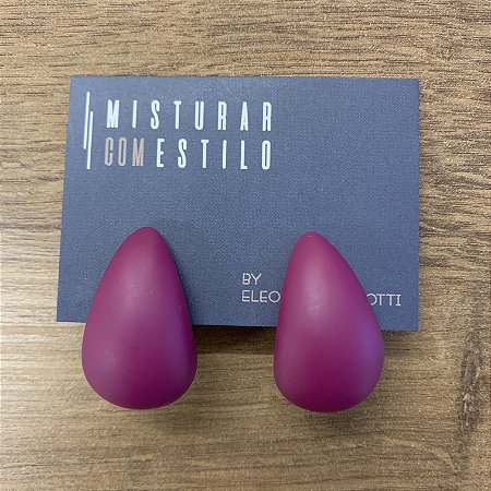 Argola De Resina - Roxo - Fosco