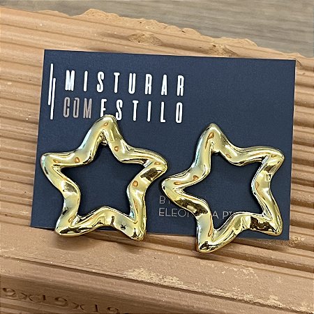 Brinco Estrela Grande - Dourado