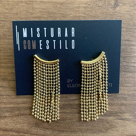 Brinco Chuveiro Mini Esferas - Dourado