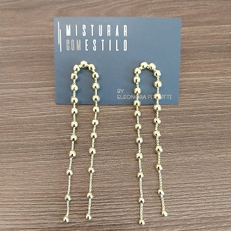 Brinco Esferas - Dourado