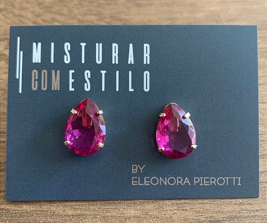 Brinco Fantasy Gota - Safira Rosa