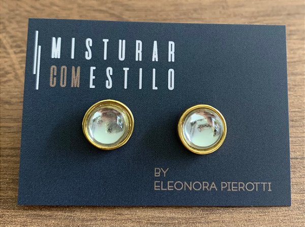Brinco Meia Esfera - Cristal