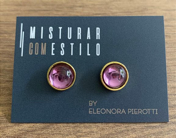 Brinco Meia Esfera - Lilás
