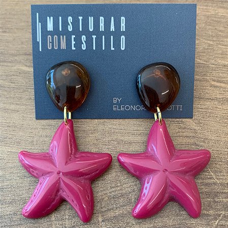 Brinco Estrela Do Mar - Tartaruga Com Roxo