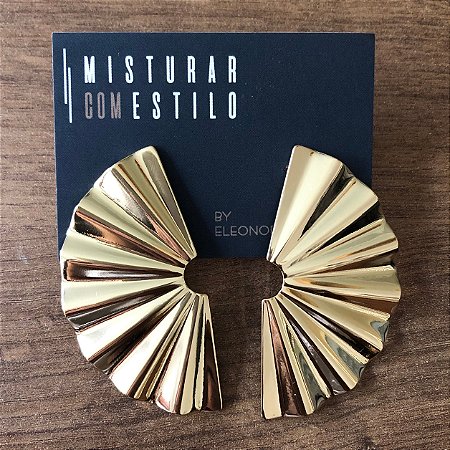 Brinco Leque - GG - Dourado