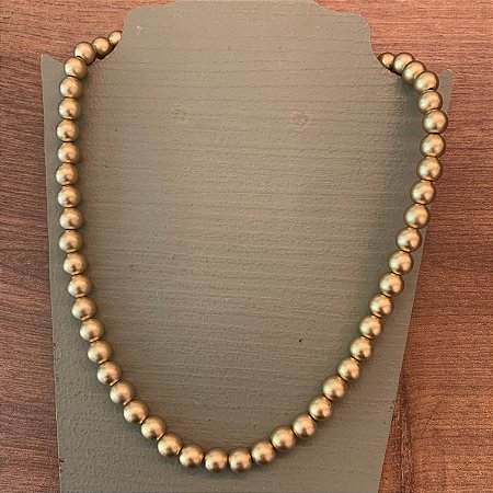 Colar De Bolas - P - Dourado Fosco