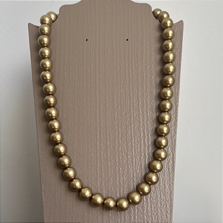 Colar De Bolas - M - Dourado Fosco
