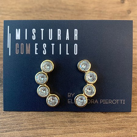 Brinco Ear Cuff Quatro Cristais