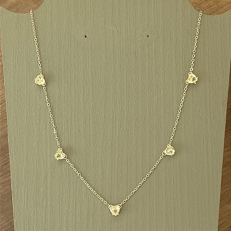 Colar Thais Cinco Corações - Dourado