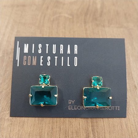 Brinco Fantasy Quadrado Com Retângulo - P - Paraiba V.