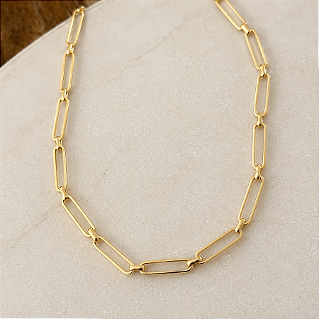 Choker Retangular Fina Com Entremeios