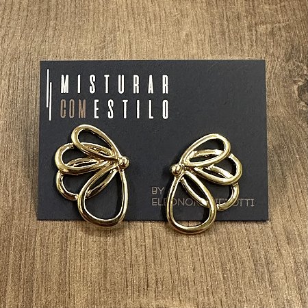 Brinco Meia Flor Orgânica - P - Dourado