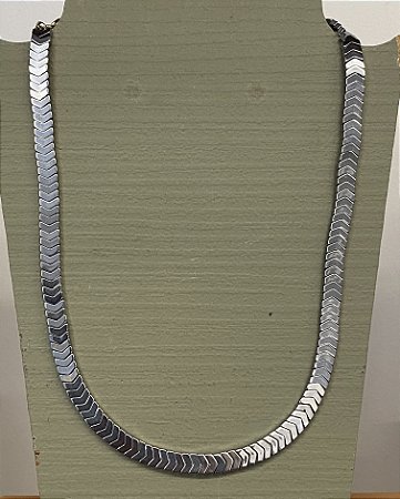 Choker Hematita - Prateada