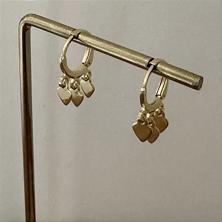 Argola Betina Três Corações - Dourado