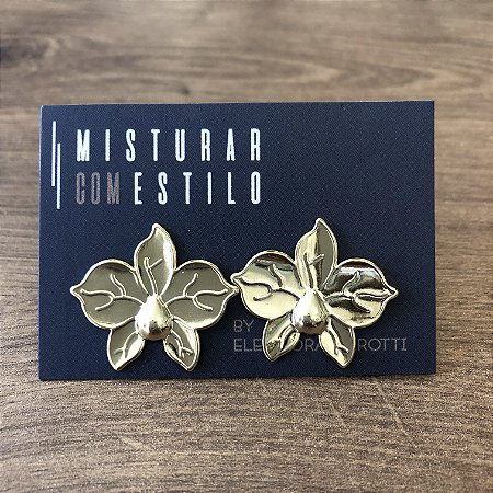 Brinco Orquídea - dourada