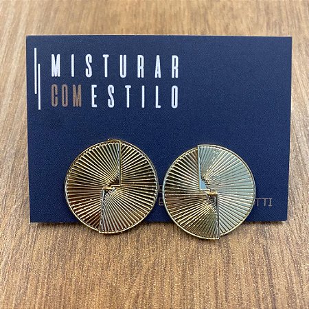 Brinco Disco Rendado - Dourado