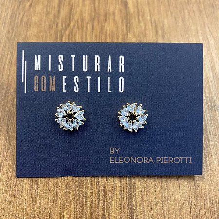 Brinco Sete Corações De Zircônia - Dourado