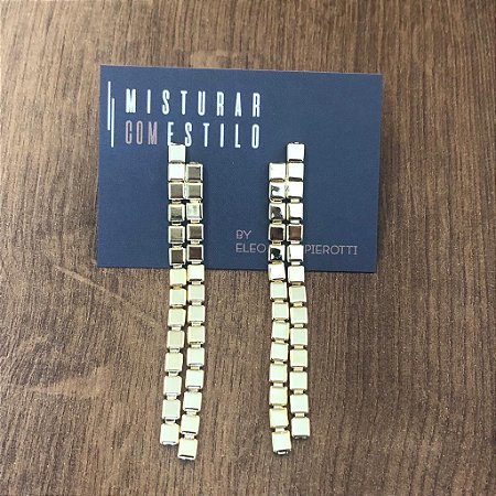 Brinco Quadrados Flexível - Dourado