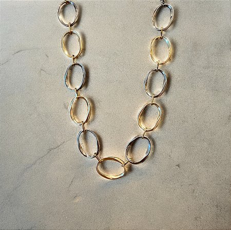 Colar Corrente Doroty Ródio e Dourado