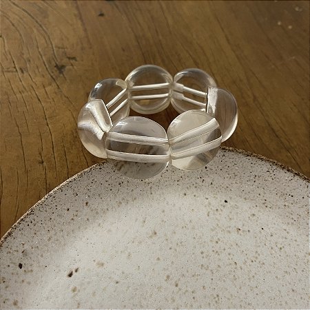 Bracelete de Bolas de Resina -Transparente