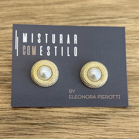 Brinco Pérola Rendado - Dourado