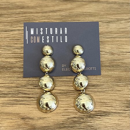 Brinco Quatro Esferas - Dourado